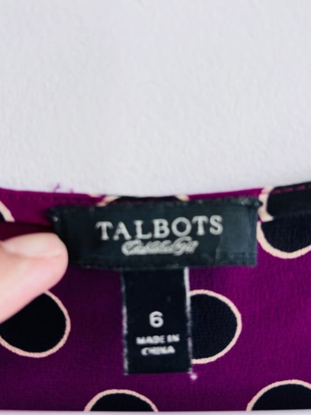 Talbots Women's Sleeveless Tank Top Size 6 100% Silk Polka Dot Career Chic - Picture 5 of 7